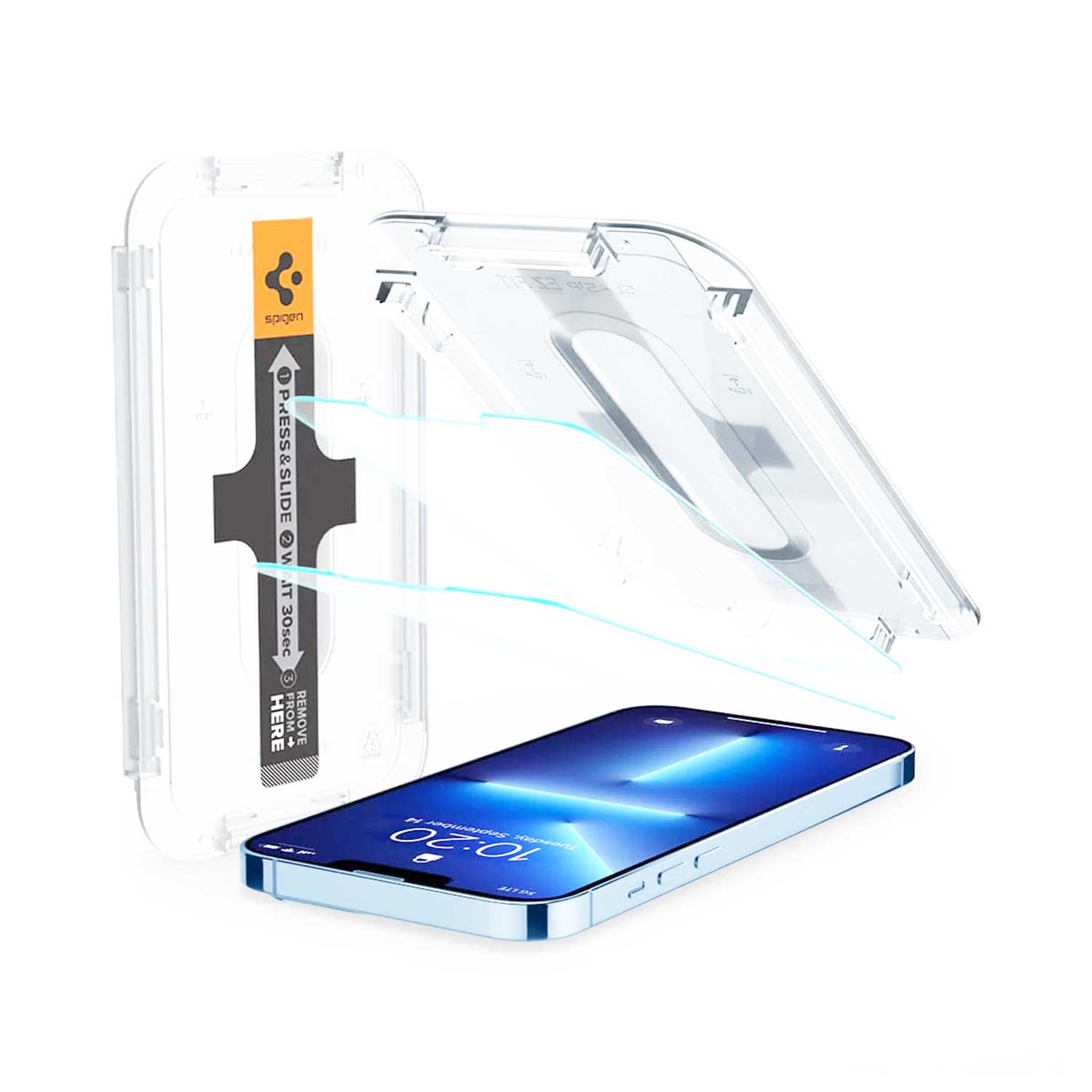 محافظ صفحه نمایش گوشی موبایل اسپیگن مدل Spigen GLAS.tR EZ Fit مخصوص گوشی موبایل اپل iPhone 13 Pro Max