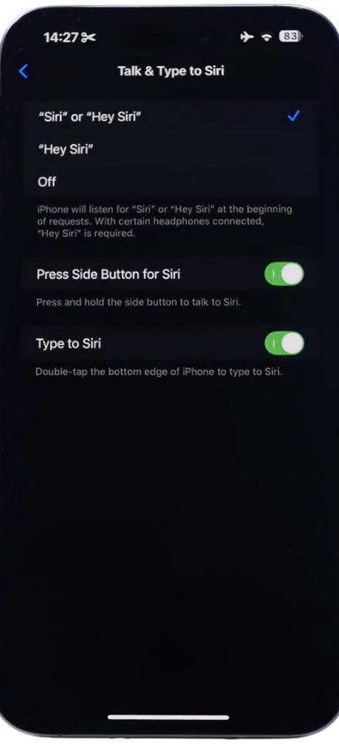 iOS 18.1 type to siri