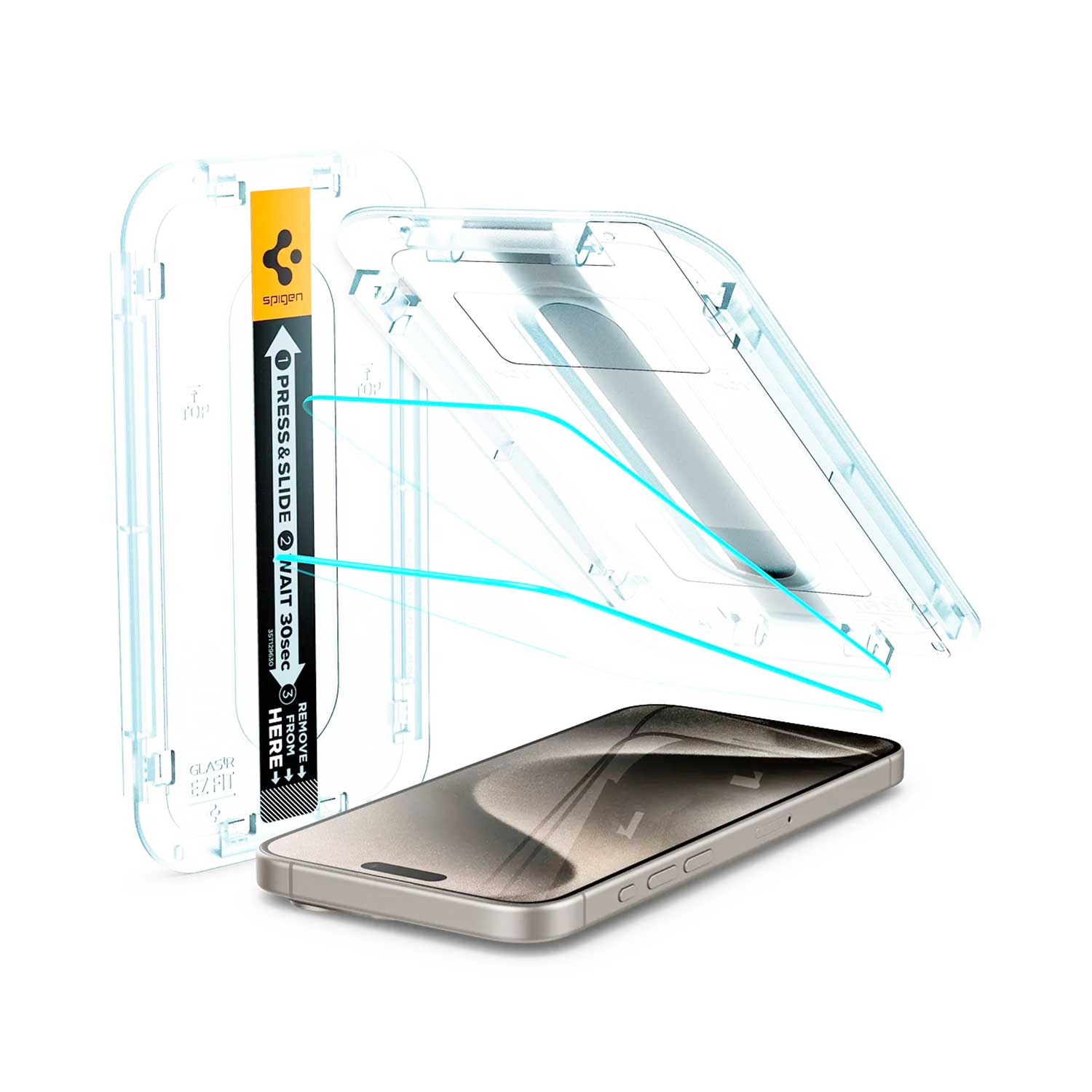 محافظ صفحه نمایش گوشی موبایل اسپیگن مدل Spigen GLAS.tR EZ Fit مخصوص گوشی موبایل اپل iPhone 15 Pro — تصویر ۲